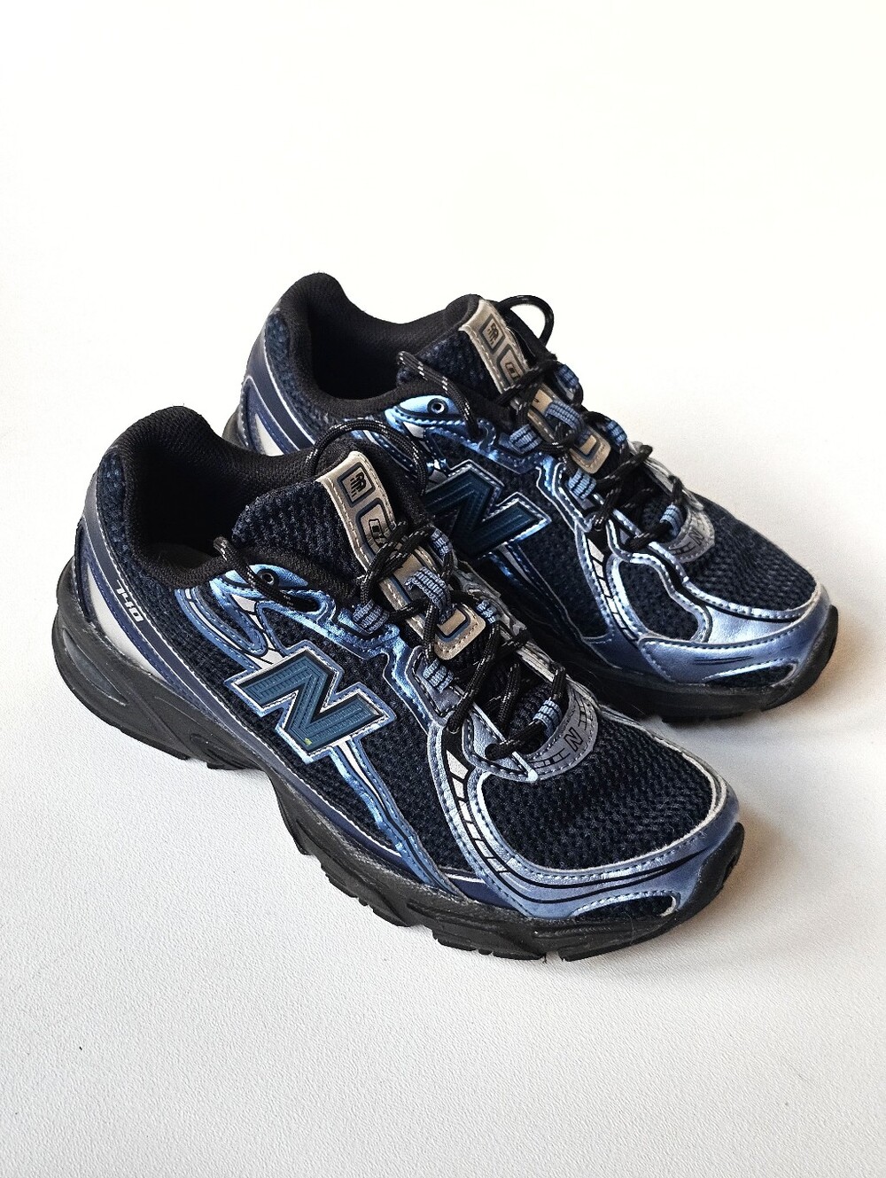 New Balance 740 Shoreline Blue Black Silver Running Shoes Youth Size 4.5 GR740DT